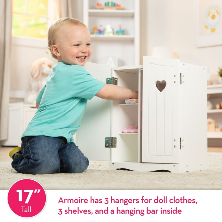 Melissa & Doug Mine to Love Wooden Play Armoire Closet for Dolls