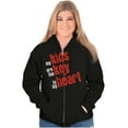 thumbnail image 3 of My Kids Are the Keys to My Heart Womens Plus Size Graphic Zipper Hoodie Brisco Brands 2X, 3 of 5