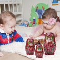 thumbnail image 4 of Muñeca rusa de madera de 5 capas Matryoshka conjunto novedad pintado Tmvgtek a mano para niños y adultos regalo de cumpleaños decoración del hogar brinquedos, 4 of 8