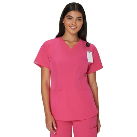 Hanes Womens Scrubs V-Neck Scrub Top, Comfort Fit, 2 Pockets, Sizes XS-3XL