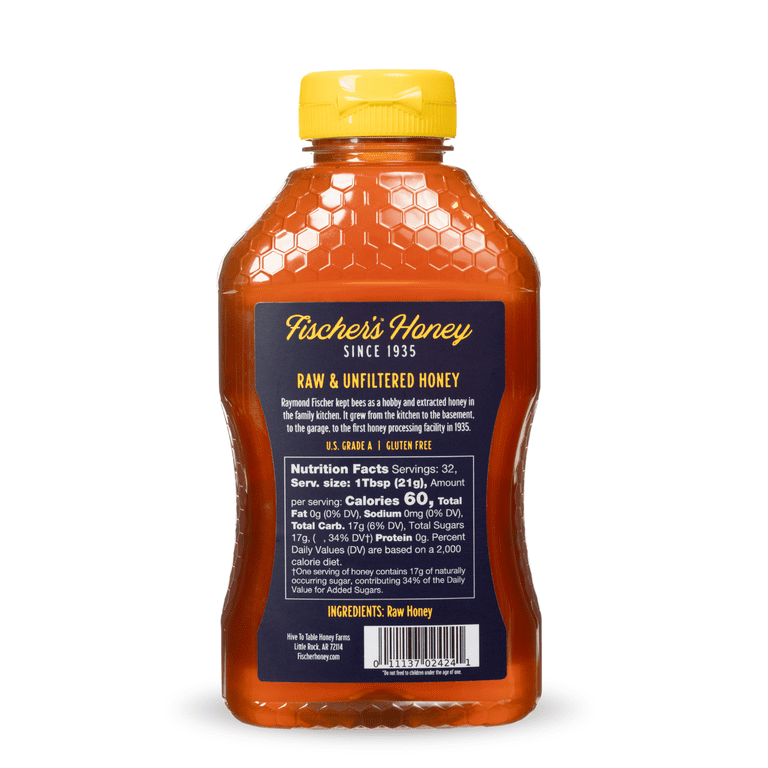 Fischer's Honey 24oz Pure Clover Honey Squeeze Bottle Unfiltered