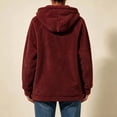 thumbnail image 7 of Tqcoqu Women's Sherpa Hooded Jacket, Full Zip Long Sleeve Fall Fleece Coat, Solid Color Winter Fuzzy Teddy Coats,Women's,Size S-XXL, 7 of 7
