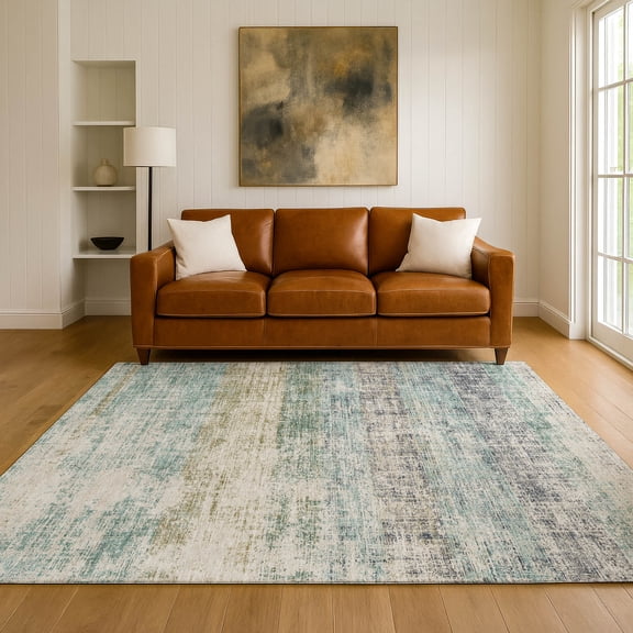 Addison Rugs Mayfield Premium Machine Washable Traditional Global Teal Rectangle Rug, 10' x 14'