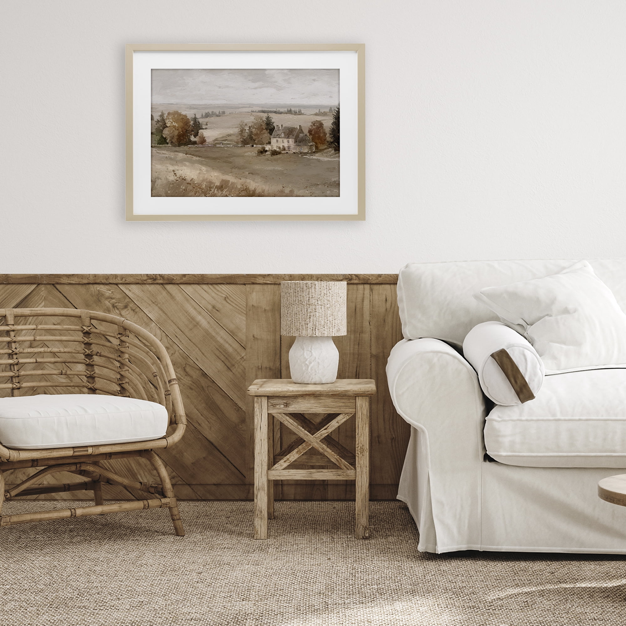 Stupell Industries Quaint Cottage in Countryside Birch Framed Print Under Glass, design by Jacky Ngan