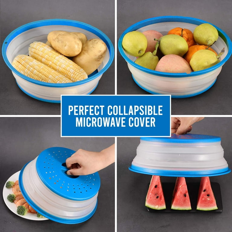 Collapsible Microwave Food Cover, Splatter Proof Plate Cover