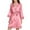 Watermelon Red, variant on ZQGJB Women's Lace-Trim Silk Robes Bride Bridesmaid Kimono Wedding Party Nightwear Satin Bathrobe Sexy V Neck Sleepwear with 3/4 Sleeves, Sleepwear with Removable Waist Belt Mint Green#02