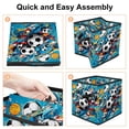thumbnail image 4 of Football Cube Organizer Storage Cubes Toy Storage Organizer Bins, Foldable with Handle, 10.8"x10.5"x10.6", Large Capacity, 4 of 6