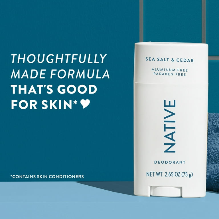 Native Deodorant, Aluminum Free, Sea Salt & Cedar, for Women