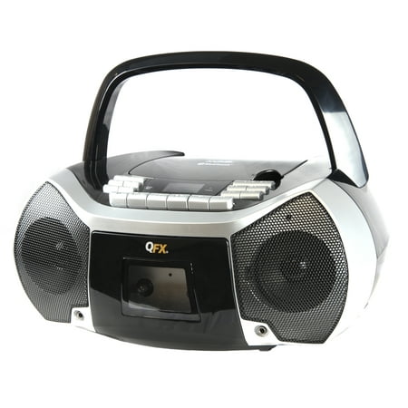 Quantum FX Portable Boombox with BT, AM/FM Radio, CD/MP3 Player, Cassette Recorder and Headphone Jack