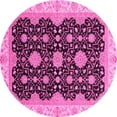 thumbnail image 1 of Ahgly Company Indoor Round Oriental Pink Traditional Area Rugs, 6' Round, 1 of 4
