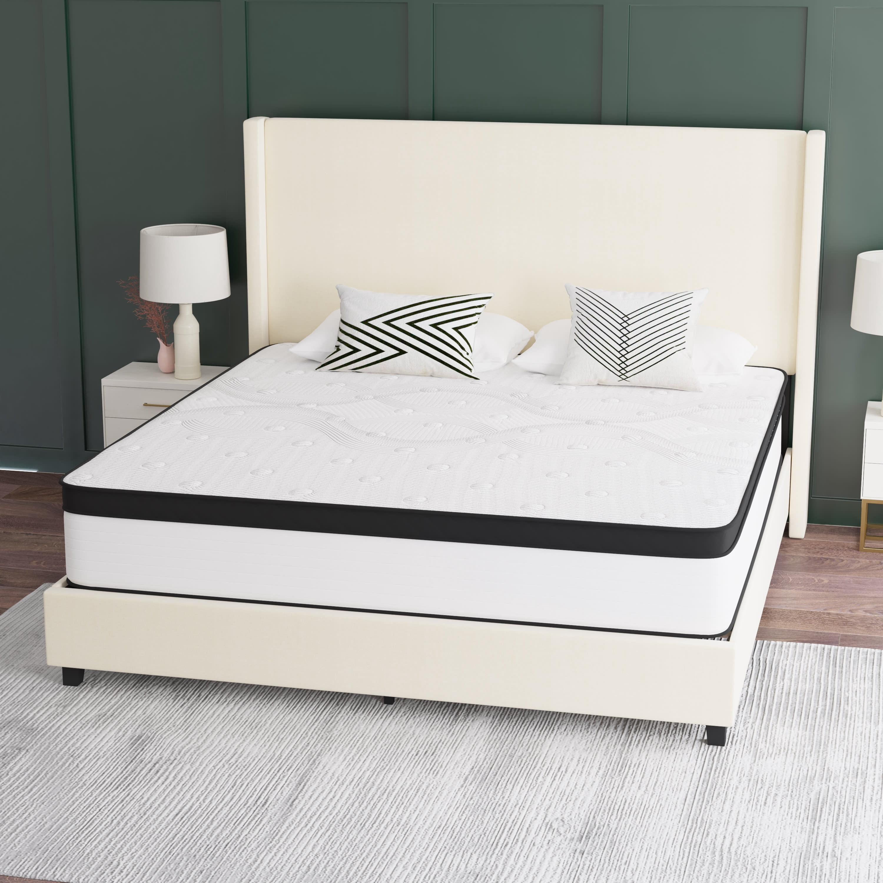 Emma + Oliver 12" Hybrid Extra Firm Foam and Spring Hybrid Mattress In A Box, King