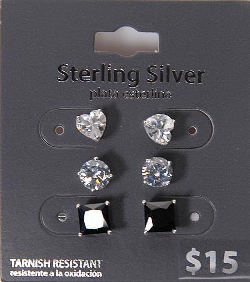 Forever New White Cubic Zirconia 5mm Round Bezel-Set Sterling Silver Stud Earrings - image 2 of 4