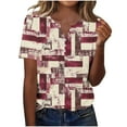 thumbnail image 2 of T Shirts for Women V Neck Button Down Short Sleeve Summer Tops Loose Fit Tunic Tops Dressy Casual Blouses Split Fashion Y2K Tshirts Refunds On My Account From An Online Order My Recent Orders Placed, 2 of 7