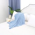 thumbnail image 5 of Cotton Throw Blanket Moss Stitch Solid Soft Sofa Couch Bed Decorative Knitted Blanket Pale Blue 30 'x 40", 5 of 8