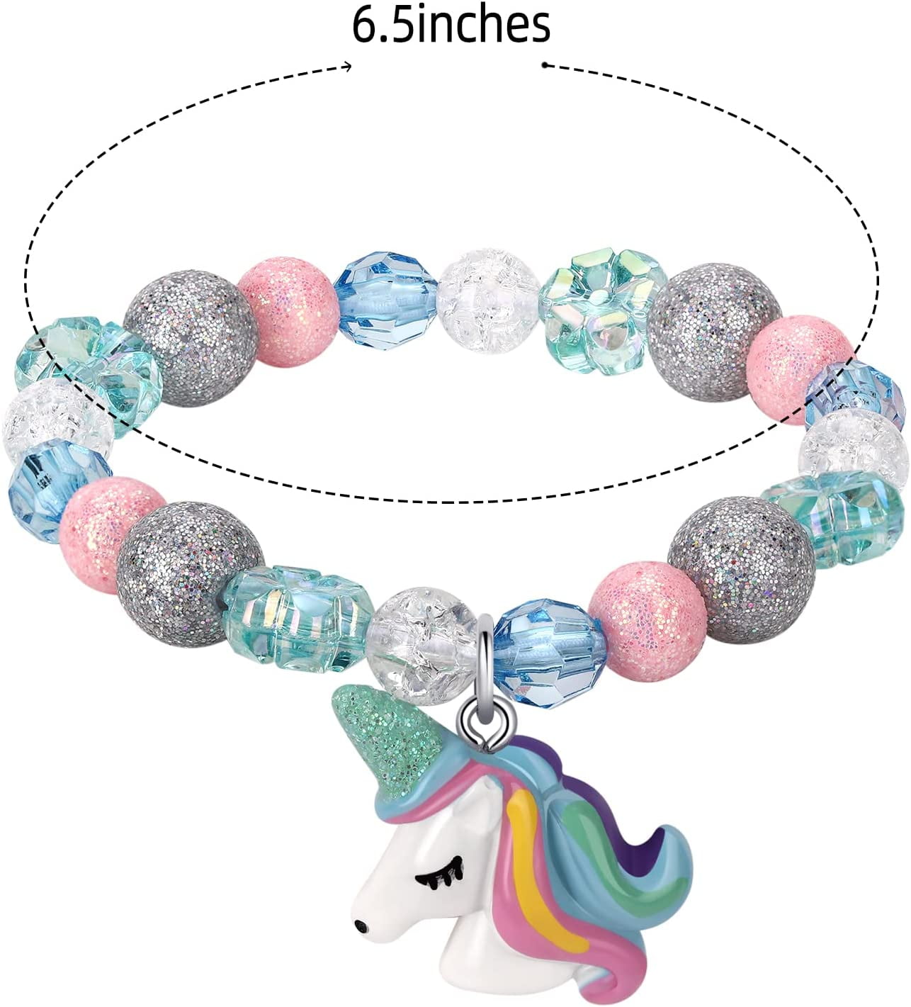 1pc Cute Animal DIY Bracelet Unicorn Elastic Charm Bracelet Kids Fashion  Jewelry