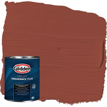 Glidden HEP Exterior Paint   Primer Semi-Gloss, Cedar Chest / Brown, 1 Quart