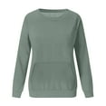 thumbnail image 4 of Dezsed Women's Oversized Sweatshirt Fashion Solid Casual Loose Round-Neck Long Sleeve Pocket Pullover Tops Blouse Mint Green XL, 4 of 5