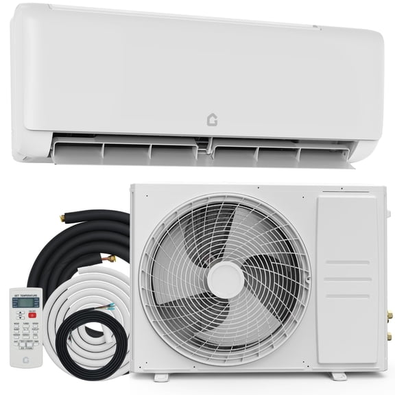 12,000 BTU Mini Split Air Conditioner with Heat Pump, 18.5 SEER, Cools Up to 750 Sq. Ft, Energy Efficient Inverter AC with Installation Kit & Remote, Ductless AC Unit with Pre-Charged Condenser
