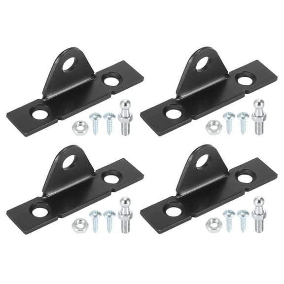 4 Set Black Vehicel Gas Struts Shocks Mounting Brackets with Screws 68x16x24mm