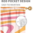thumbnail image 4 of Aesthetic Curtains for Bedroom, Retro Groovy Cute 70s Orange Pink Spiral Swirl Pastel Abstract Wavy Hippie Funky Style Boho Window Treatment Drapery for Living Room kitchen Home 2 Panels, 42"x63" Inch, 4 of 5