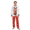 thumbnail image 3 of Family Matching Christmas Pajamas, Deer Pattern Crew Neck Long Sleeve Tops and Pants Sleepwear Set, 3 of 10