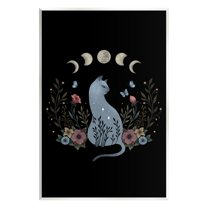 Stupell Industries Cat & Moon Phases Animals & Insects Painting Unframed Art Print Wall Art, 13 x 19
