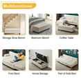 thumbnail image 3 of Ktaxon Storage Ottoman Footstool Organizer,51.2'' Tufted Customized Ottoman for Sofa Bed, Fabric Shoe Bench for Entryway, Living Room Beige, 3 of 8