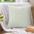 thumbnail image 3 of Green Striped Pillow Covers 26x26 Set of 2, Modern Boho Vertical Stripes Throw Pillow Covers Decorative Couch Cushion Cover, Microfiber Soft Square Pillowcases for Bedroom Living Room Sofa, 3 of 9
