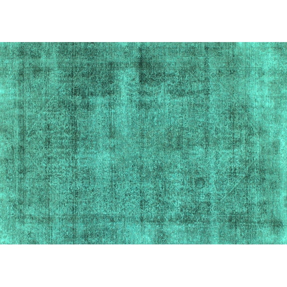 Ahgly Company Machine Washable Indoor Rectangle Abstract Turquoise Blue Modern Area Rugs, 3' x 5'