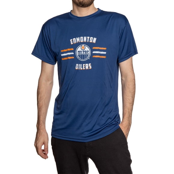 Edmonton Oilers Short Sleeve Performance Rashguard â Distressed Lines