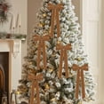 thumbnail image 4 of Christmas Velvet Bows, Pre-Tied Ribbon Decorations for Tree Wreath Gifts Farmhouse Wedding Party DIY Holiday Decor 6 Pc, Khaki, 4 of 6