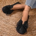 thumbnail image 3 of Rokment Women's Lace Bowknot Vintage Mary Jane Ballet Flat Wide Width Comfortable Suede Slip on Walking Loafers Casual Dress Shoes for Bride, 3 of 8