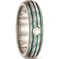 thumbnail image 6 of Titanium Trpl Groove Multicolor Anodized White Sapphire Ring, 6 of 8