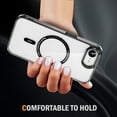 thumbnail image 4 of Dteck Magnetic for iPhone 16e Case with Screen Protector Electroplated TPU Frame Compatible with MagSafe Hard PC Clear Back Shockproof Phone Case for iPhone 16E,Black, 4 of 7