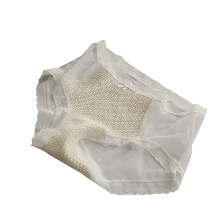 

Womens Underwear Tummy Control Lace Cotton Comfortable Not Card Crotch Breathable Transparent Middle Waist Lift Triangle Panties 6 Pack
