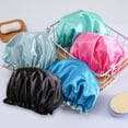 thumbnail image 5 of Tamaño ajustable y reutilizable, gorro de baño grande de satén para todo tipo de cabello., 5 of 5