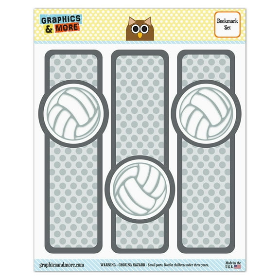 Volleyball Glossy Laminated Bookmarks - Set of 3