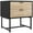 Black, variant on HOMCOM Nightstand with 2 Drawers and Steel Frame, Side Table, White