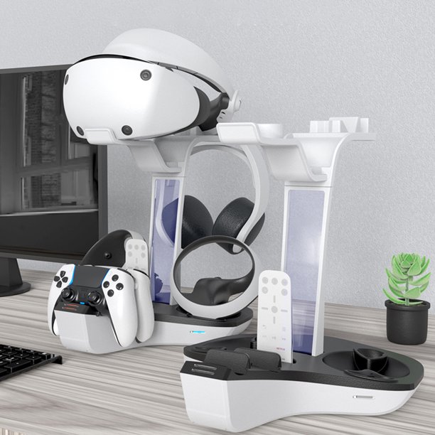 Controlador Base Cargadores Carga La Cuna Indicador LED Almacenamiento para PS VR2