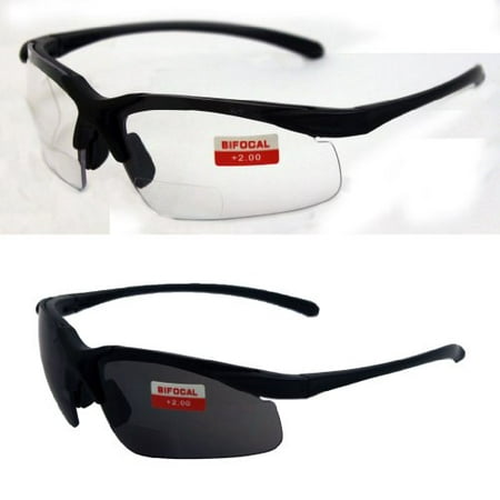 Two Pairs of Apex 2.0 Bifocal Safety Glasses, One Pair with Clear Lenses and One with Smoked