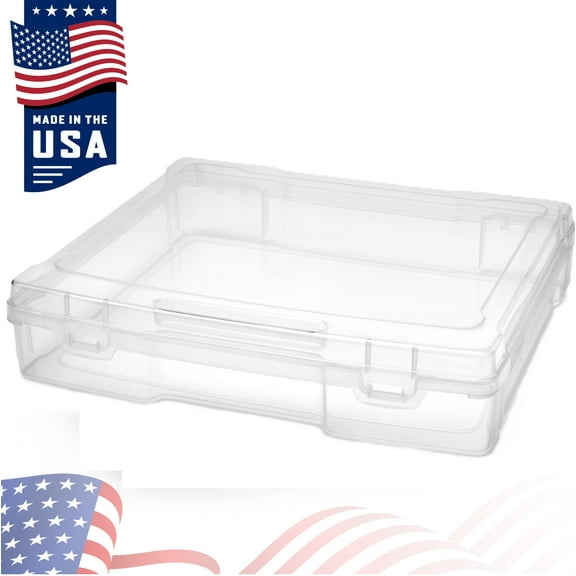 Sorbus Project Storage Case – Portable Clear Plastic Organizer for Art & Crafts, Toys, Board Games, Scrapbook Paper, Cardstock, Vinyl