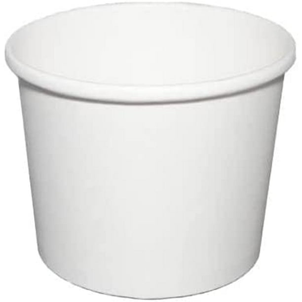 EcoQuality [250 Count] 12 oz Disposable White Paper Soup Containers
