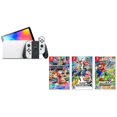 thumbnail image 2 of Consola Nintendo Switch OLED 64Gb Blanco (Versión Internacional) + juegos fisicos Super Smash Bros Ultimate Super Mario Party Super Stars Mario Kart 8 Deluxe, 2 of 2