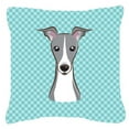 thumbnail image 2 of Caroline's Treasures BB1298PW1818 Checkerboard Lime Green Italian Greyhound Canvas Fabric Decorative Pillow , 18H x18W,, 2 of 3