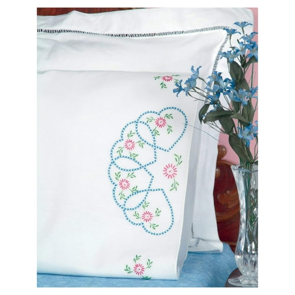 DyGTyX Starburst of Pillowcases for Embroidery, Standard, White