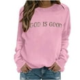 thumbnail image 4 of Hrsba Womens Pullover Tops For Fall Or Winter , Pullover Sweaters for Women Womens' Tops Letter Print Fashion Loose Casual Long Sleeve Regular Sleeve No Hood Sweatshirt Top, 4 of 4