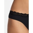 thumbnail image 2 of No Boundaries Fit Stretch Lace Thong Panties, 3-Pack, Women's XS-XXXL, 2 of 7