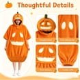 thumbnail image 3 of AHGQT Halloween Pumpkin Onesie Pajamas for Adults, Oversized Pumpkin Plush Hooded Onesie, Soft Plush One Piece Jumpsuit for Halloween Party, Cosplay, Lounging and Sleepwear, 3 of 9
