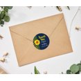 thumbnail image 2 of Darling Souvenir Round 45 Pcs Sunflower Thank You Stickers Wedding Personalized Bride Groom Names And Date Envelope Seals-Navy Blue, 2 of 4