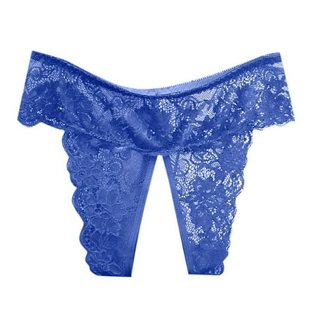 Midwennn Sexy and Seductive Women s Panties Open Crotch Plus Size Low Waisted Spicy Lace Flirtatious Triangle Panties Womens Trunks Underwear